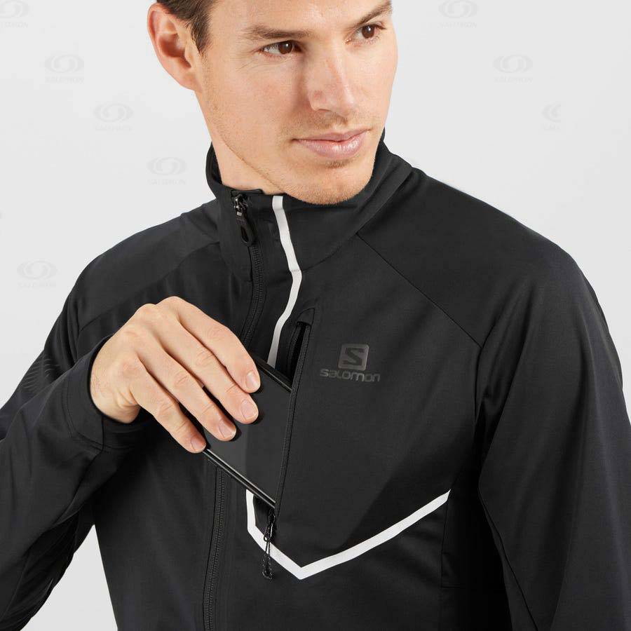 Pánské Softshellová Bunda Salomon Bundy GORE-TEX INFINIUM™ WINDSTOPPER® PRO Černé | CZ-M2371