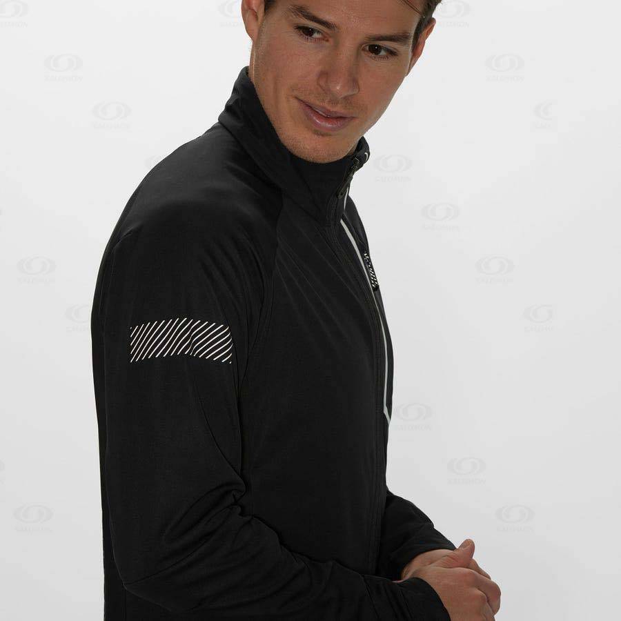 Pánské Softshellová Bunda Salomon Bundy GORE-TEX INFINIUM™ WINDSTOPPER® PRO Černé | CZ-M2371