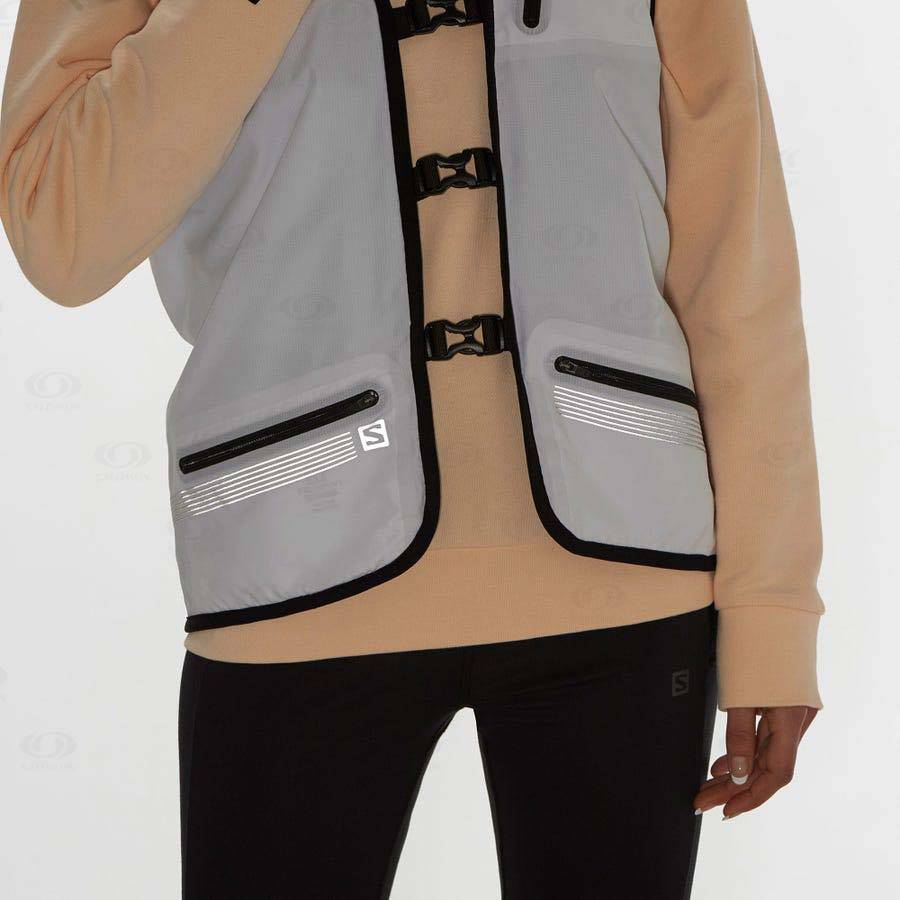 Pánské Softshellová Bunda Salomon Bundy OUTLIFE REVERSIBLE UTILITY U Bílé Černé | CZ-M2567