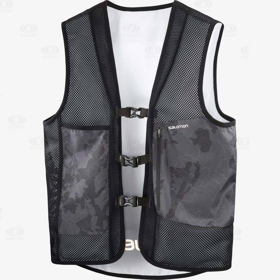Pánské Softshellová Bunda Salomon Bundy OUTLIFE REVERSIBLE UTILITY U Bílé Černé | CZ-M2567