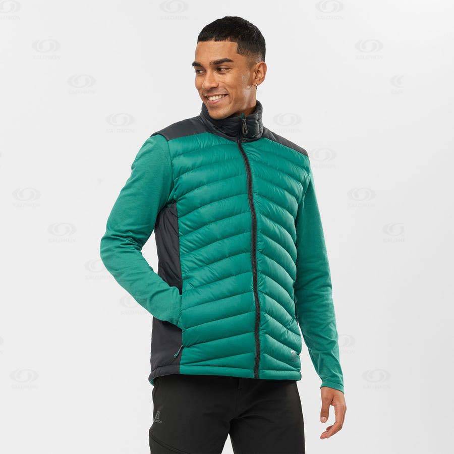 Pánské Softshellová Bunda Salomon Bundy ESSENTIAL XWARM DOWN Zelene | CZ-M2609