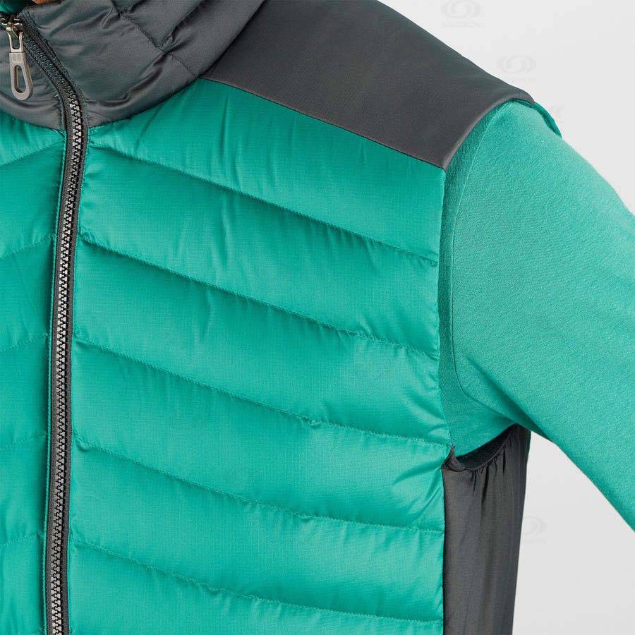 Pánské Softshellová Bunda Salomon Bundy ESSENTIAL XWARM DOWN Zelene | CZ-M2609