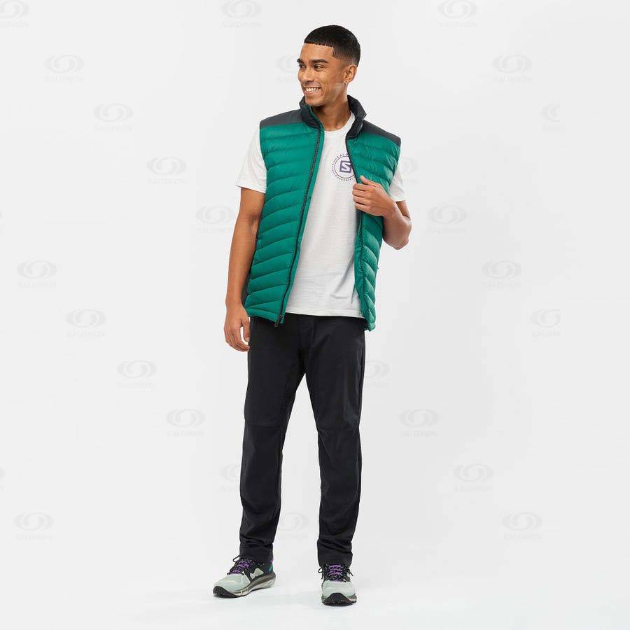 Pánské Softshellová Bunda Salomon Bundy ESSENTIAL XWARM DOWN Zelene | CZ-M2609