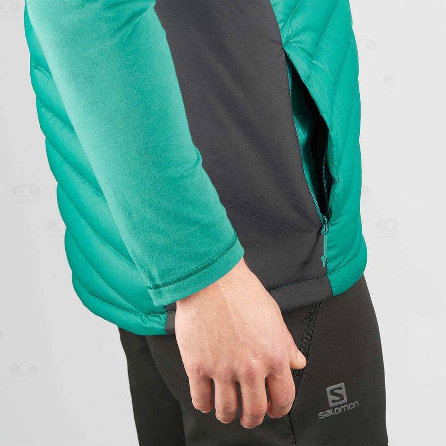 Pánské Softshellová Bunda Salomon Bundy ESSENTIAL XWARM DOWN Zelene | CZ-M2609
