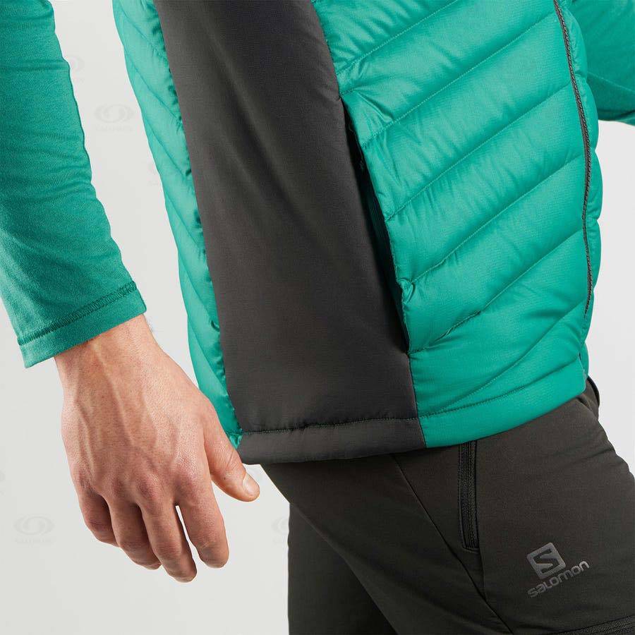 Pánské Softshellová Bunda Salomon Bundy ESSENTIAL XWARM DOWN Zelene | CZ-M2609