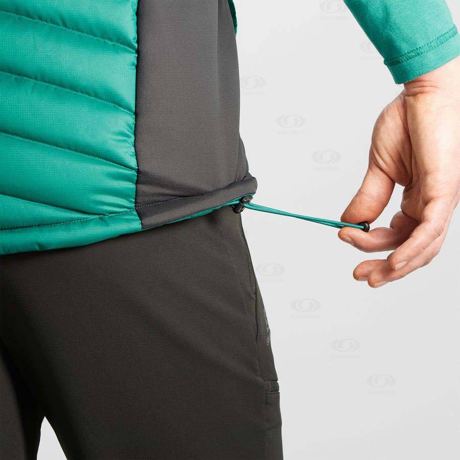 Pánské Softshellová Bunda Salomon Bundy ESSENTIAL XWARM DOWN Zelene | CZ-M2609