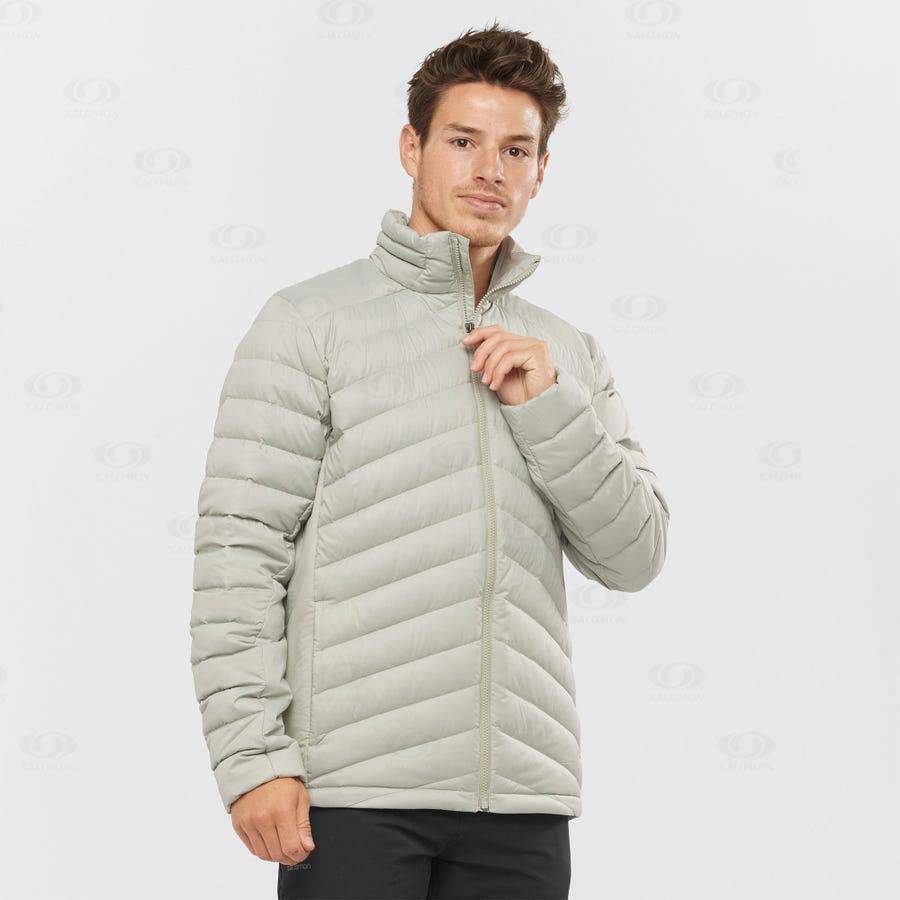 Pánské Softshellová Bunda Salomon Bundy ESSENTIAL XWARM DOWN Šedé | CZ-N1582