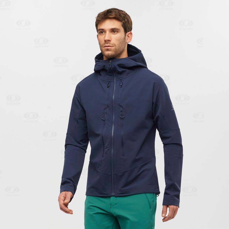 Pánské Softshellová Bunda Salomon Bundy OUTPEAK SOFTSHELL Tmavě Blankyt | CZ-N1862