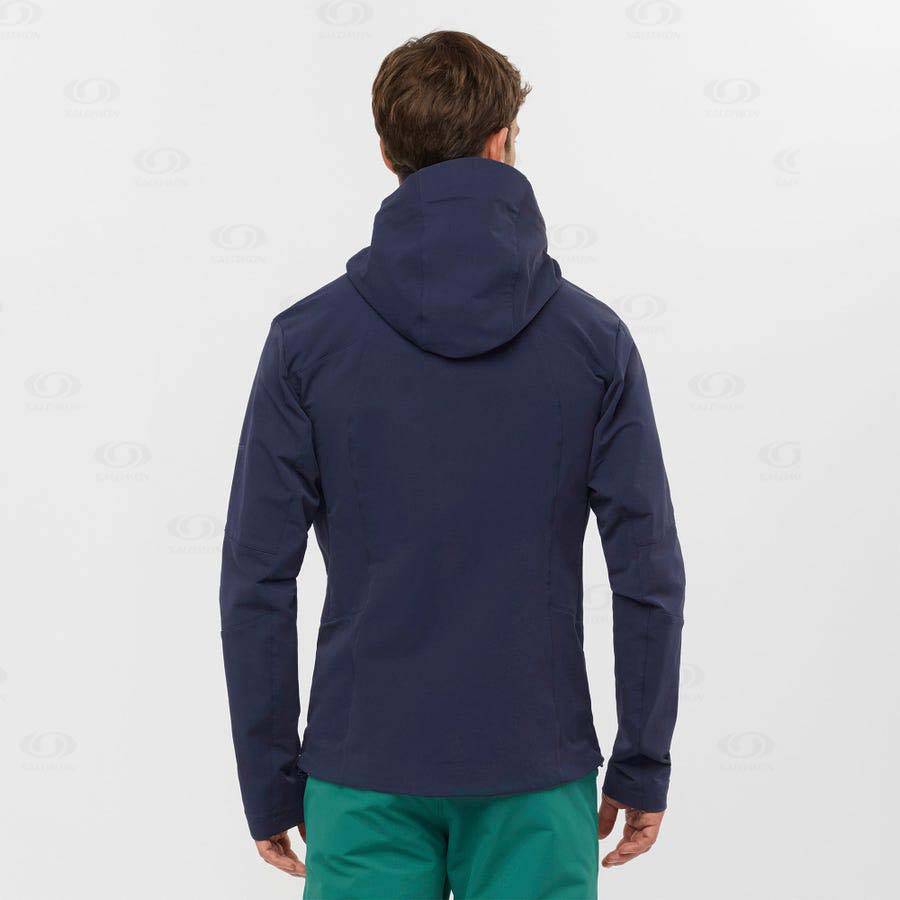 Pánské Softshellová Bunda Salomon Bundy OUTPEAK SOFTSHELL Tmavě Blankyt | CZ-N1862