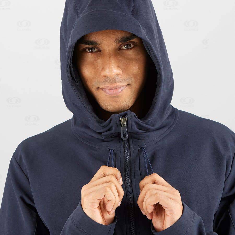 Pánské Softshellová Bunda Salomon Bundy OUTPEAK SOFTSHELL Tmavě Blankyt | CZ-N1862