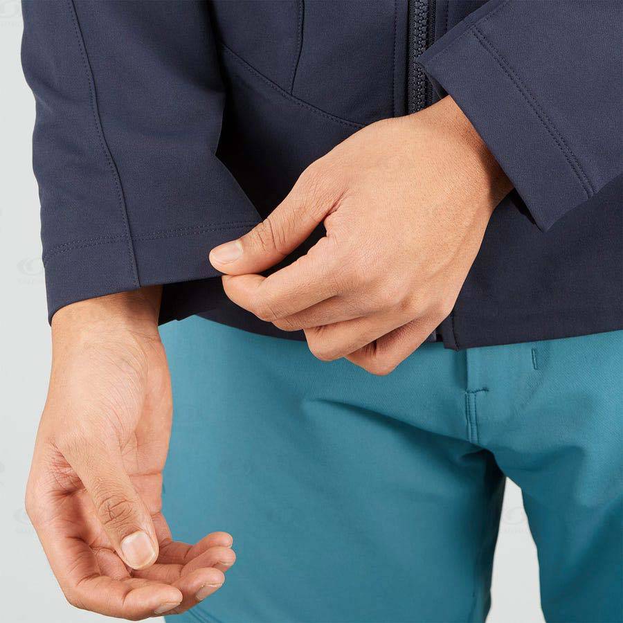 Pánské Softshellová Bunda Salomon Bundy OUTPEAK SOFTSHELL Tmavě Blankyt | CZ-N1862