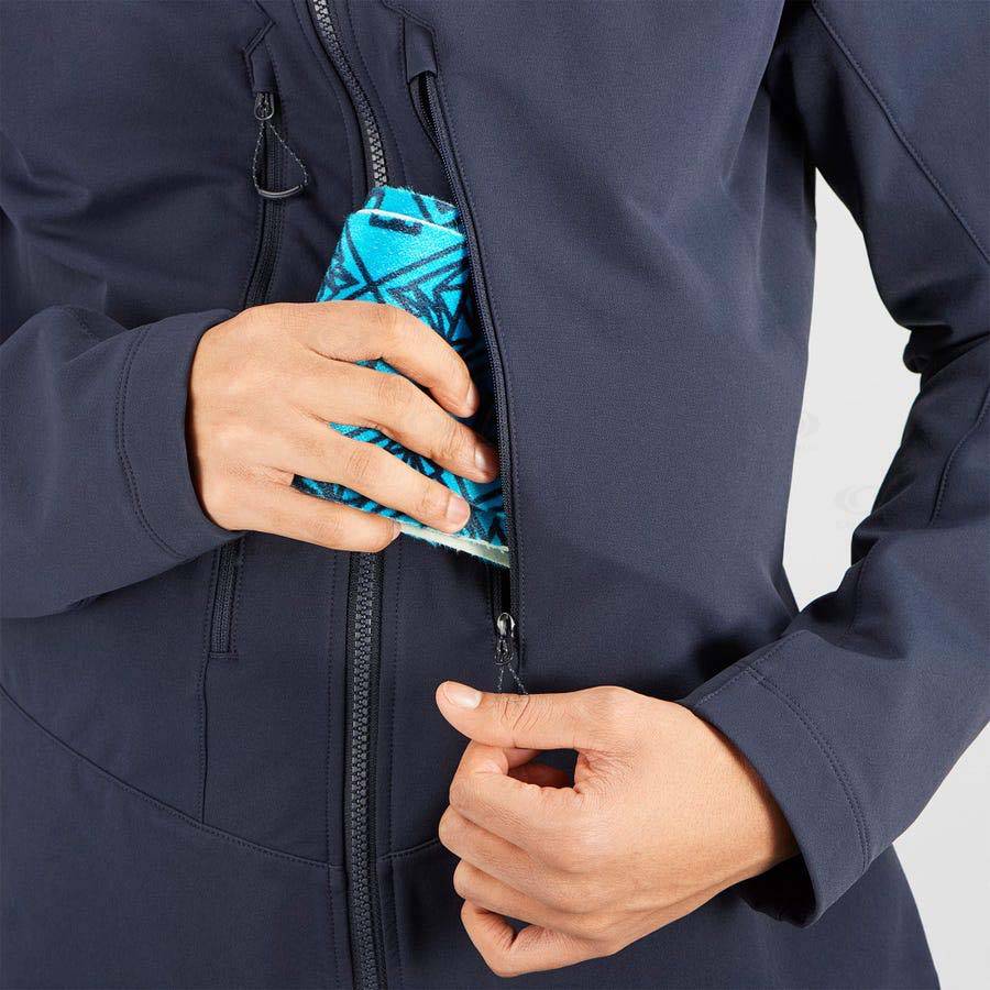 Pánské Softshellová Bunda Salomon Bundy OUTPEAK SOFTSHELL Tmavě Blankyt | CZ-N1862