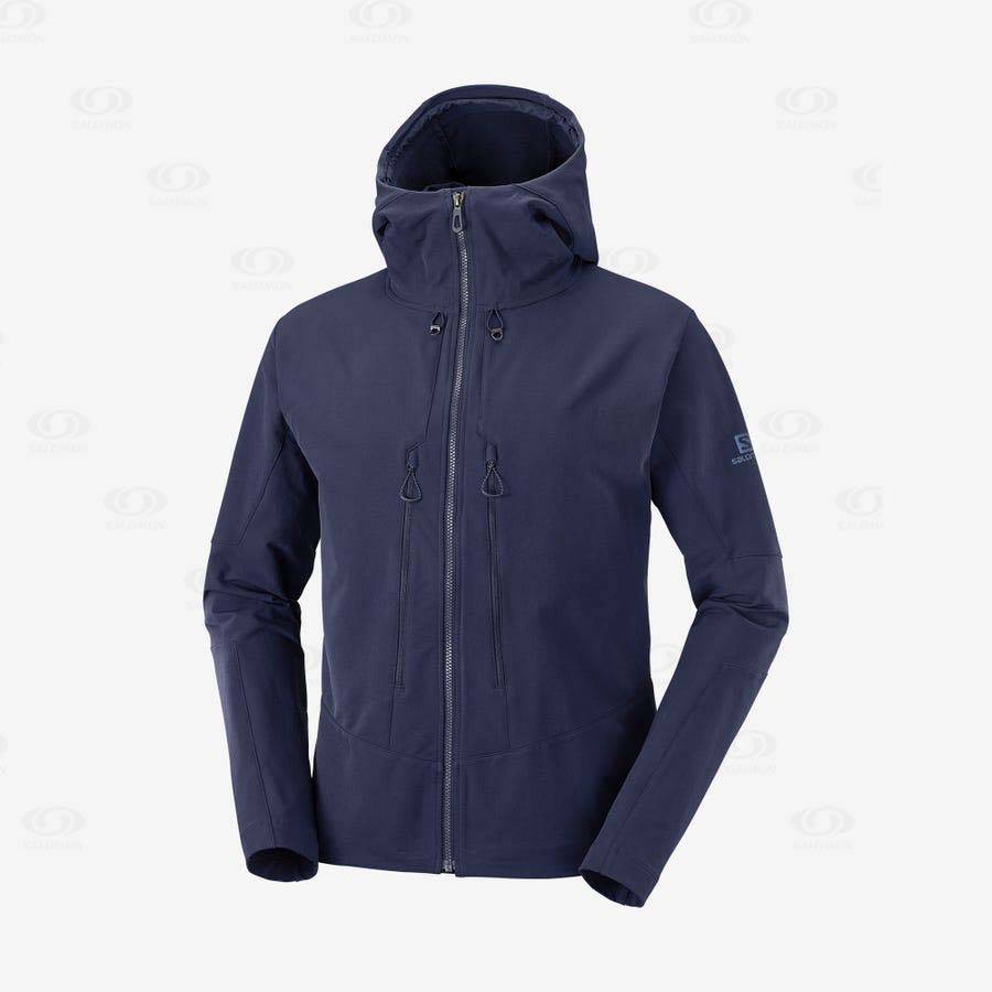 Pánské Softshellová Bunda Salomon Bundy OUTPEAK SOFTSHELL Tmavě Blankyt | CZ-N1862