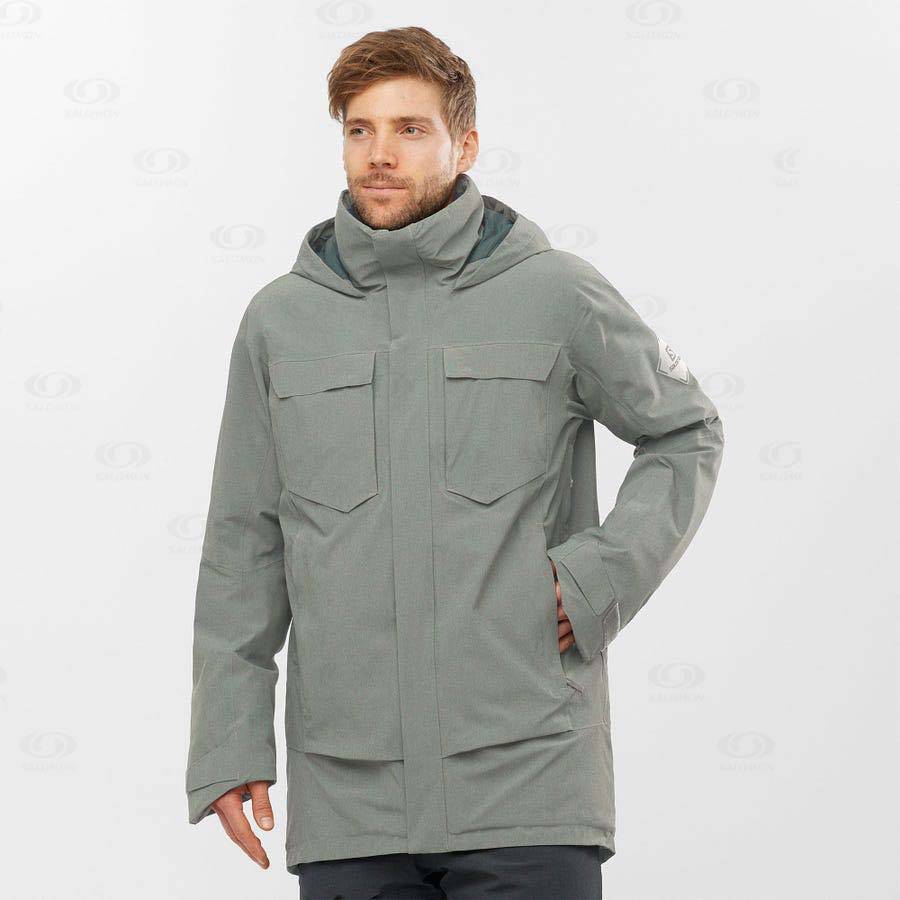 Pánské Softshellová Bunda Salomon Bundy STANCE CARGO Olivy Zelené | CZ-N1918