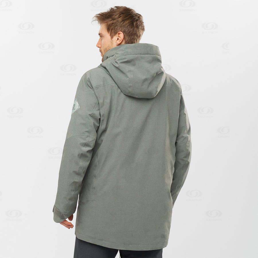 Pánské Softshellová Bunda Salomon Bundy STANCE CARGO Olivy Zelené | CZ-N1918