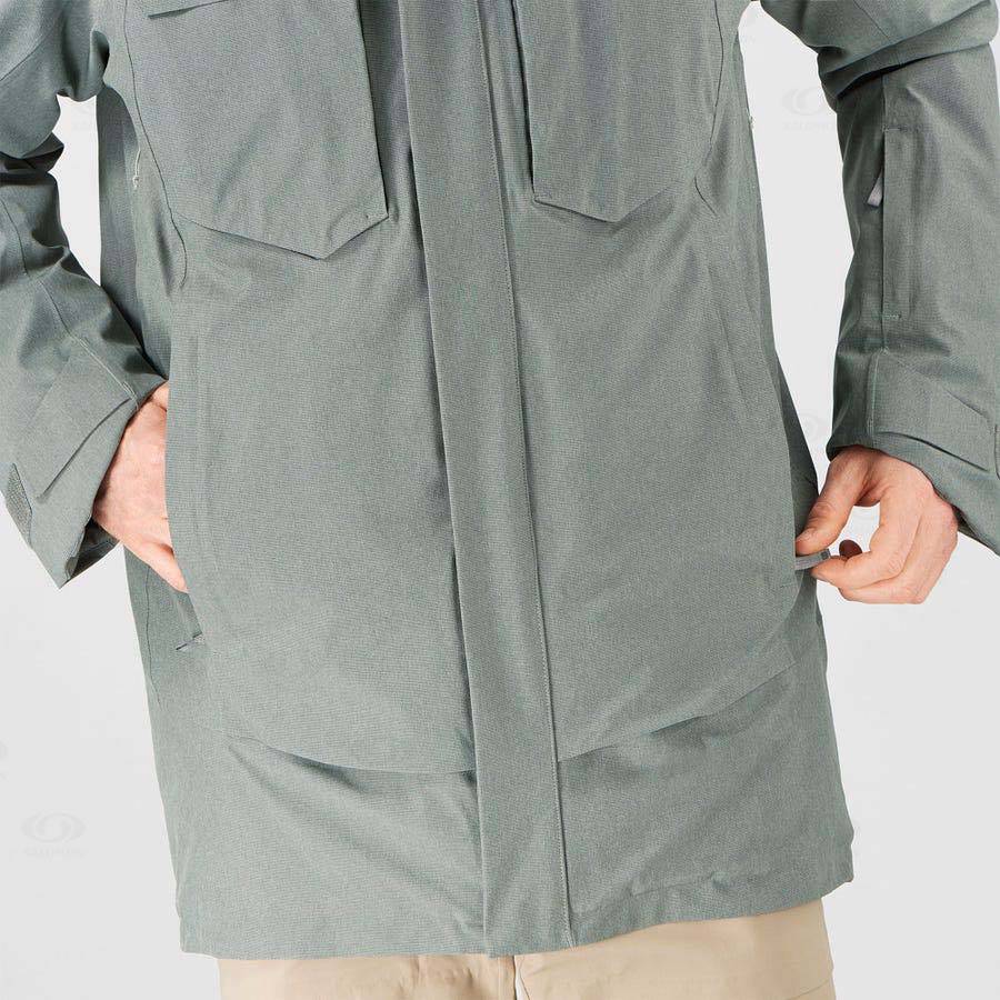 Pánské Softshellová Bunda Salomon Bundy STANCE CARGO Olivy Zelené | CZ-N1918