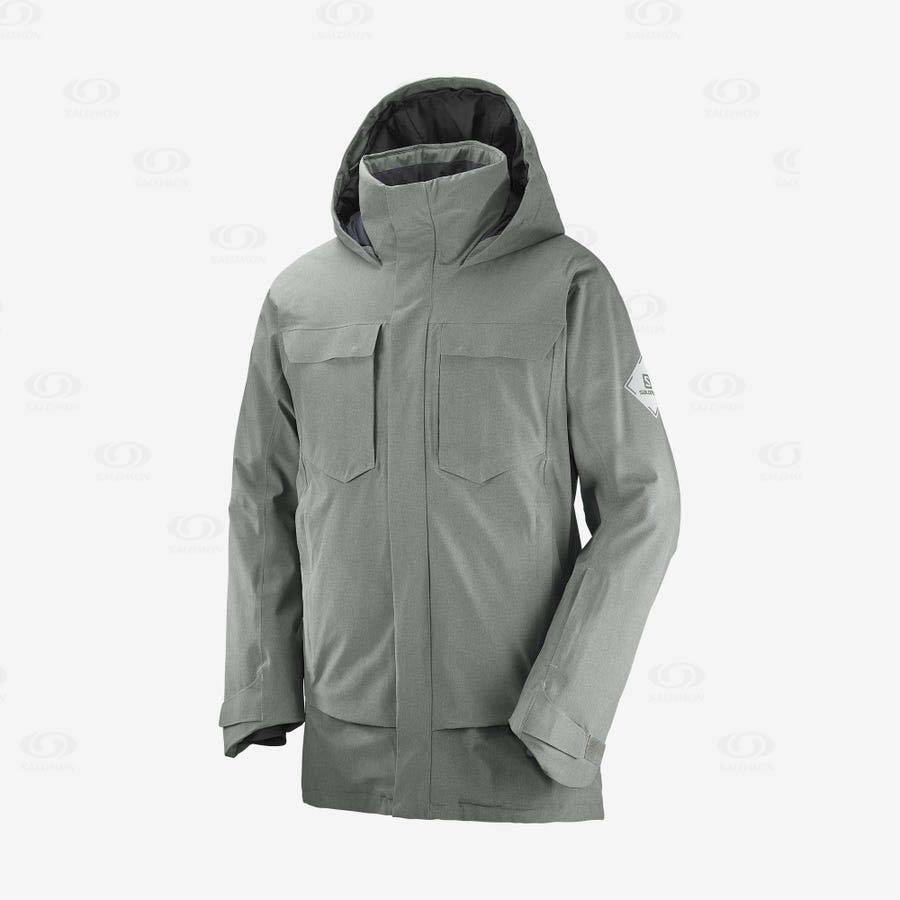 Pánské Softshellová Bunda Salomon Bundy STANCE CARGO Olivy Zelené | CZ-N1918