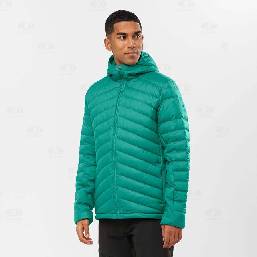 Pánské Softshellová Bunda Salomon Bundy ESSENTIAL XWARM DOWN Zelene | CZ-N2023