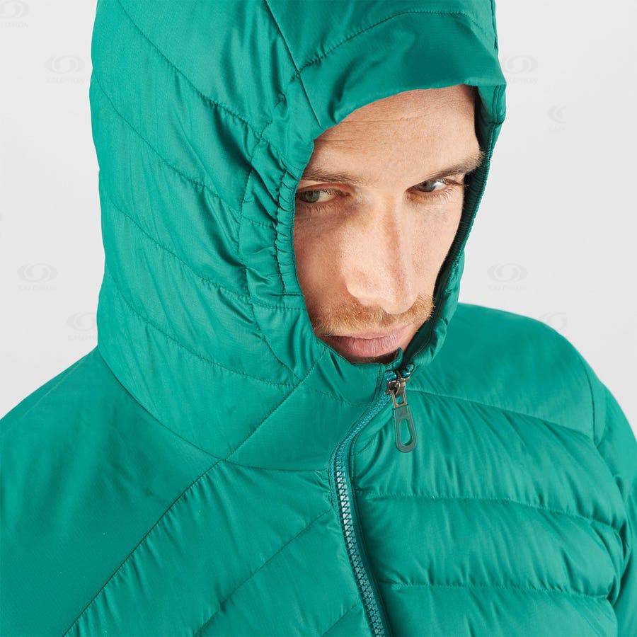 Pánské Softshellová Bunda Salomon Bundy ESSENTIAL XWARM DOWN Zelene | CZ-N2023