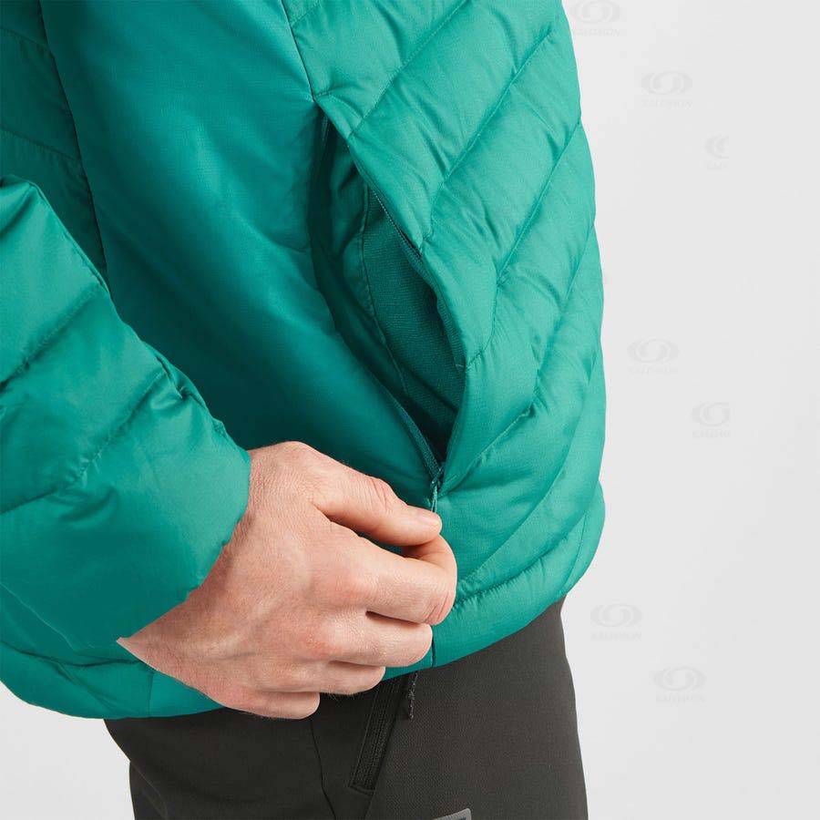 Pánské Softshellová Bunda Salomon Bundy ESSENTIAL XWARM DOWN Zelene | CZ-N2023