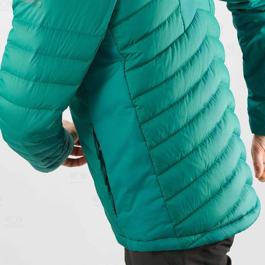 Pánské Softshellová Bunda Salomon Bundy ESSENTIAL XWARM DOWN Zelene | CZ-N2023