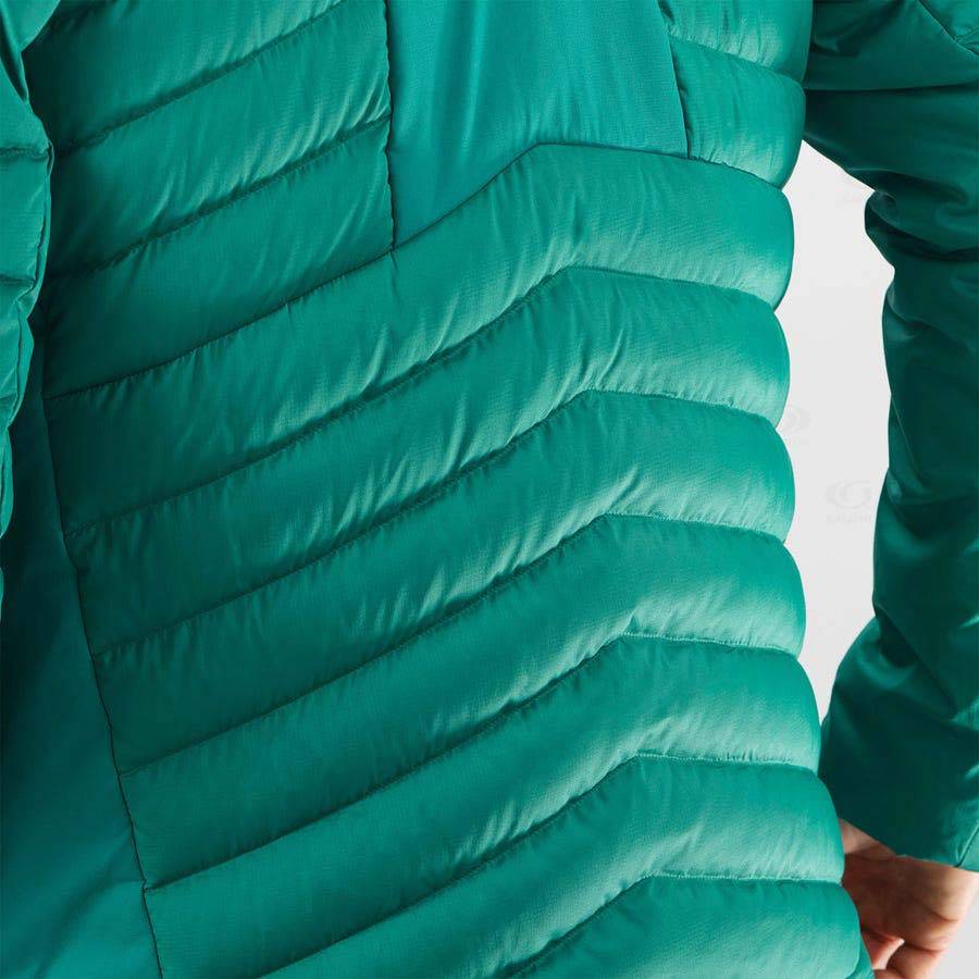 Pánské Softshellová Bunda Salomon Bundy ESSENTIAL XWARM DOWN Zelene | CZ-N2023