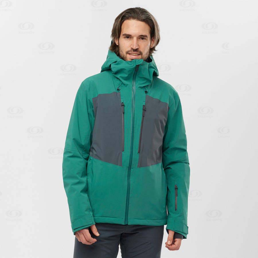 Pánské Softshellová Bunda Salomon Bundy HIGHLAND Zelene | CZ-N2219
