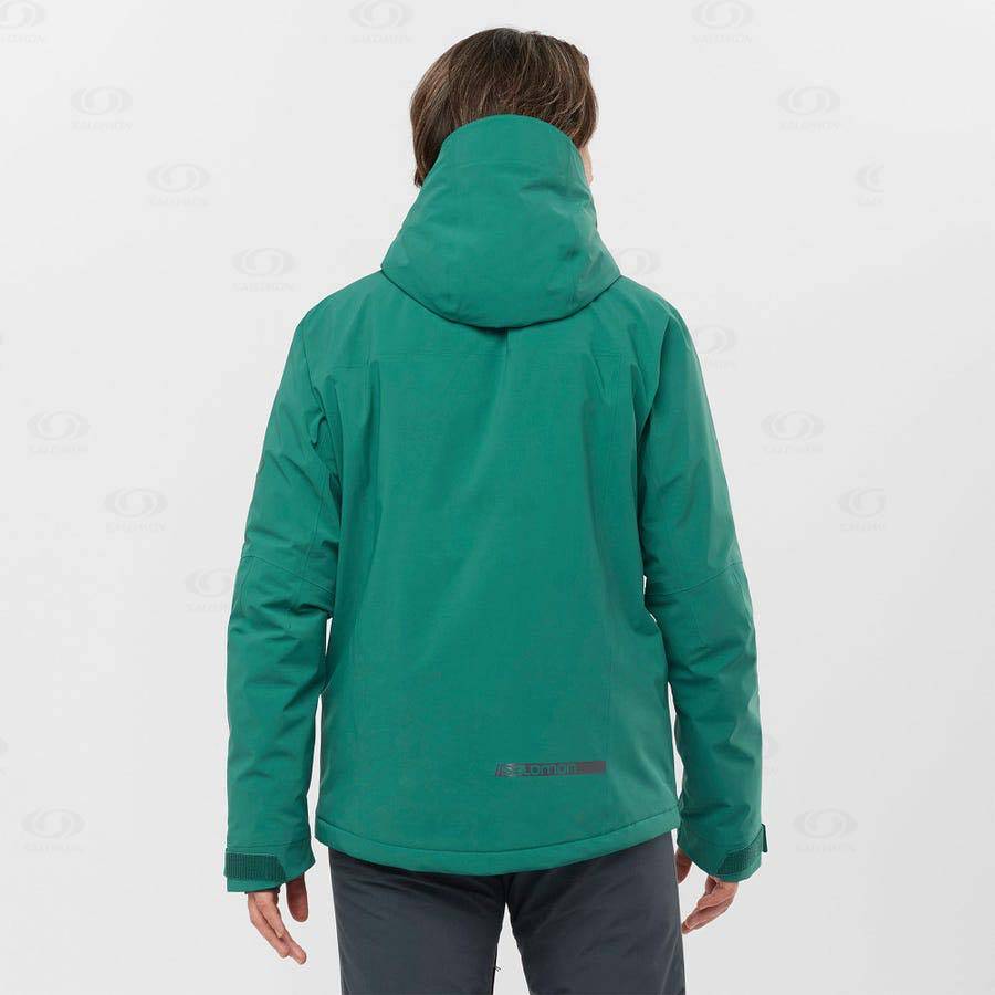 Pánské Softshellová Bunda Salomon Bundy HIGHLAND Zelene | CZ-N2219