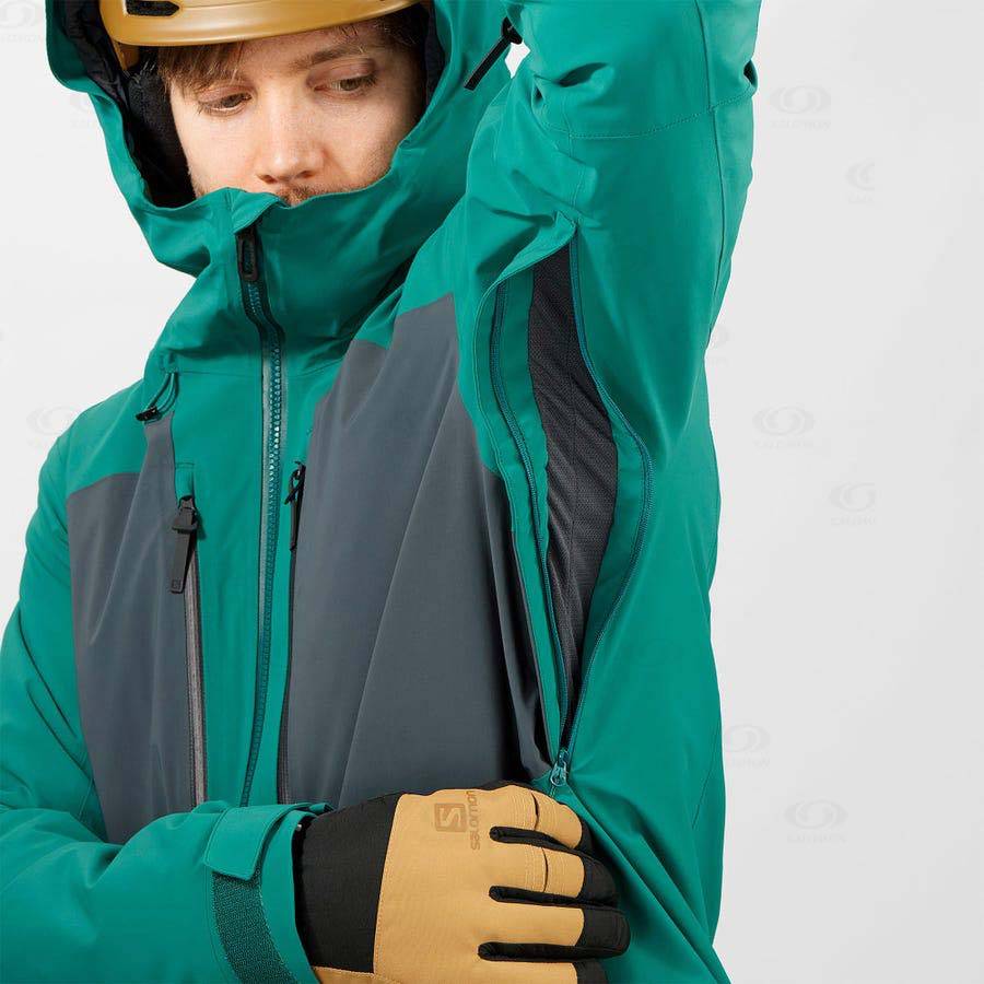 Pánské Softshellová Bunda Salomon Bundy HIGHLAND Zelene | CZ-N2219