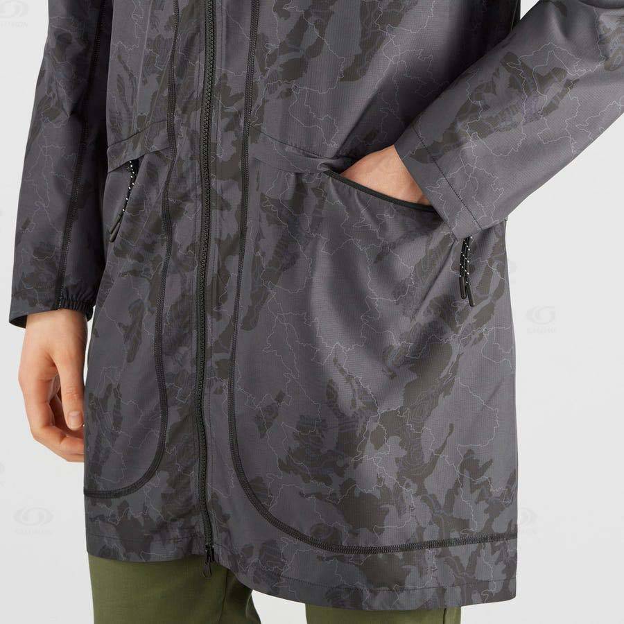 Pánské Softshellová Bunda Salomon Bundy OUTLIFE LONG PACKABLE Černé | CZ-O1140