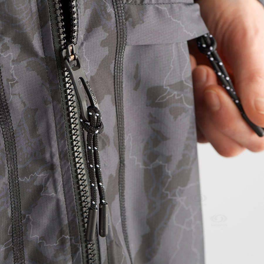 Pánské Softshellová Bunda Salomon Bundy OUTLIFE LONG PACKABLE Černé | CZ-O1140