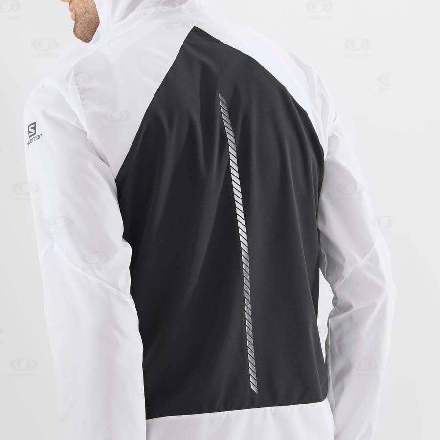 Pánské Softshellová Bunda Salomon Bundy BONATTI CROSS WIND Bílé | CZ-O1238