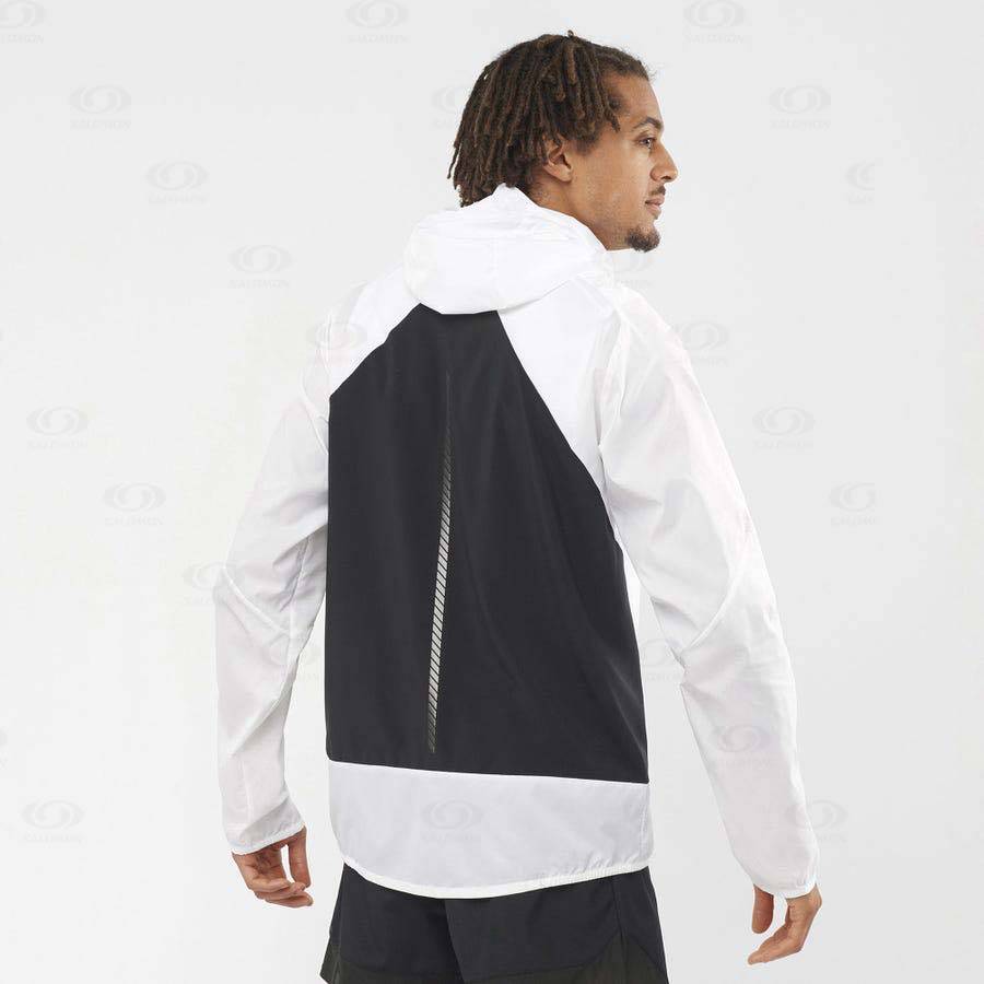 Pánské Softshellová Bunda Salomon Bundy BONATTI CROSS WIND Bílé | CZ-O1238