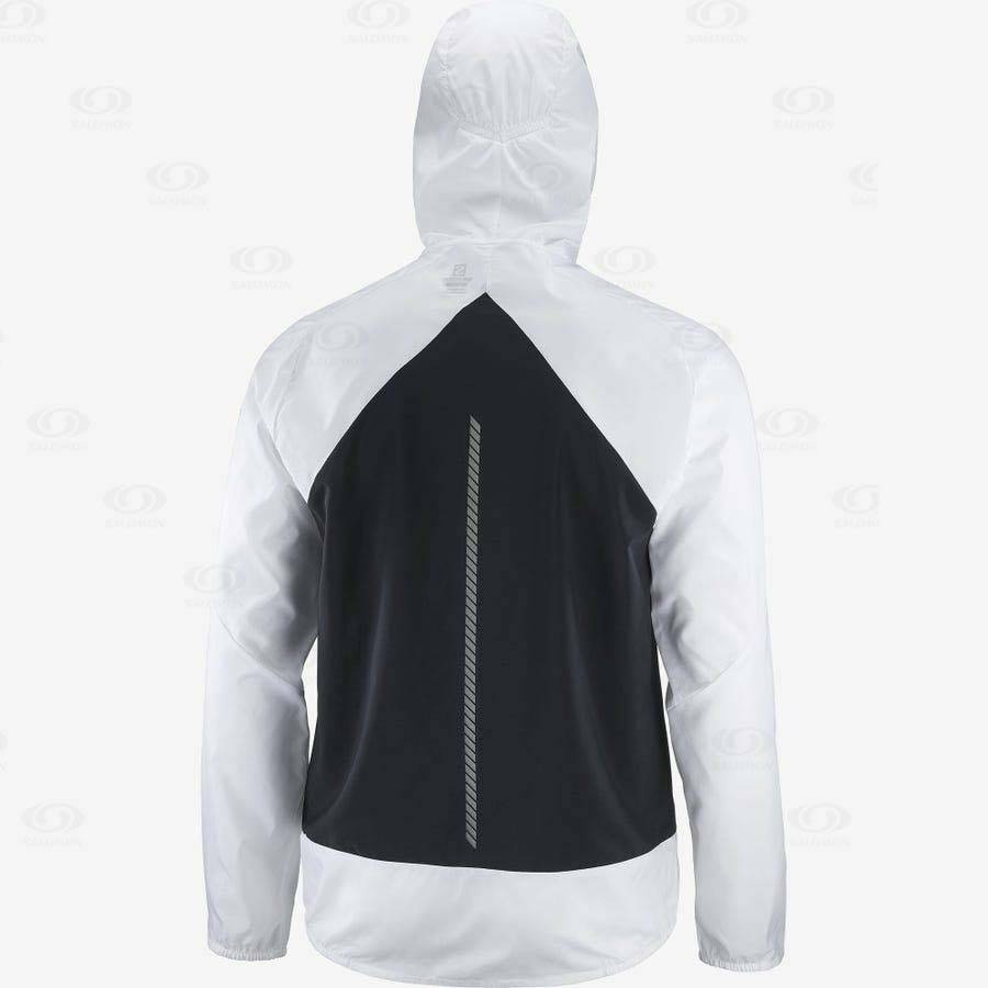 Pánské Softshellová Bunda Salomon Bundy BONATTI CROSS WIND Bílé | CZ-O1238