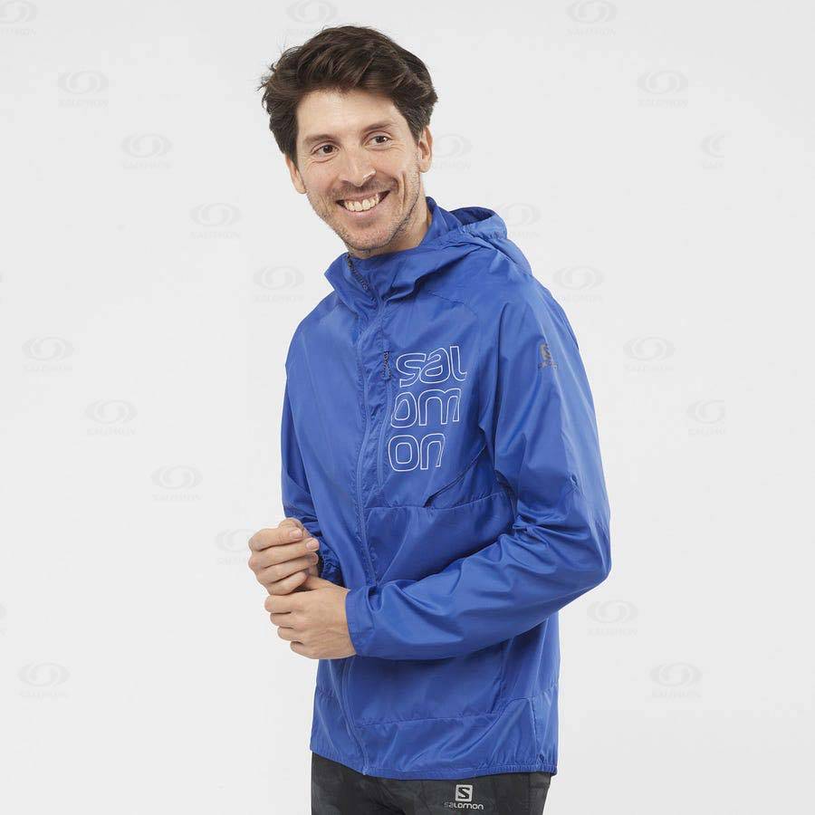 Pánské Softshellová Bunda Salomon Bundy BONATTI CROSS WIND Blankyt | CZ-O1448