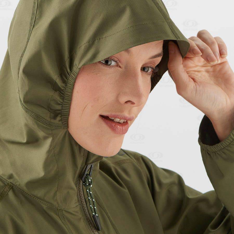 Pánské Softshellová Bunda Salomon Bundy OUTLIFE LONG PACKABLE Zelene | CZ-O1621