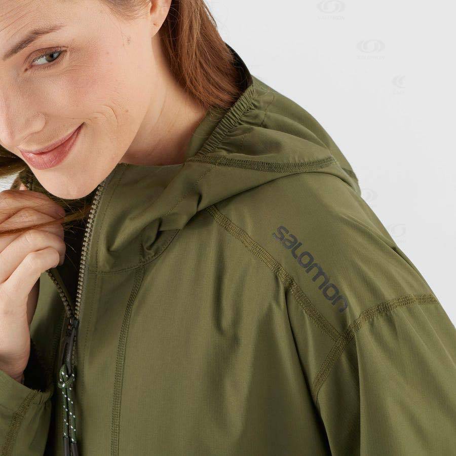 Pánské Softshellová Bunda Salomon Bundy OUTLIFE LONG PACKABLE Zelene | CZ-O1621