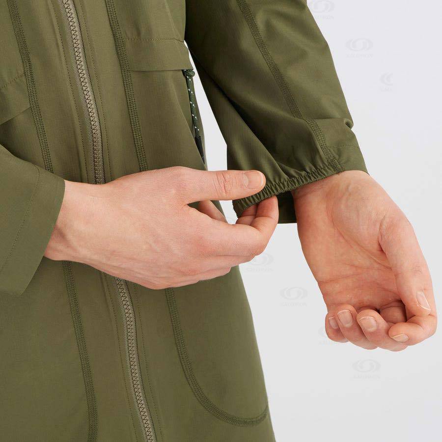 Pánské Softshellová Bunda Salomon Bundy OUTLIFE LONG PACKABLE Zelene | CZ-O1621
