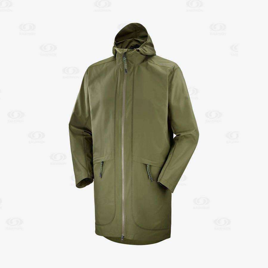 Pánské Softshellová Bunda Salomon Bundy OUTLIFE LONG PACKABLE Zelene | CZ-O1621
