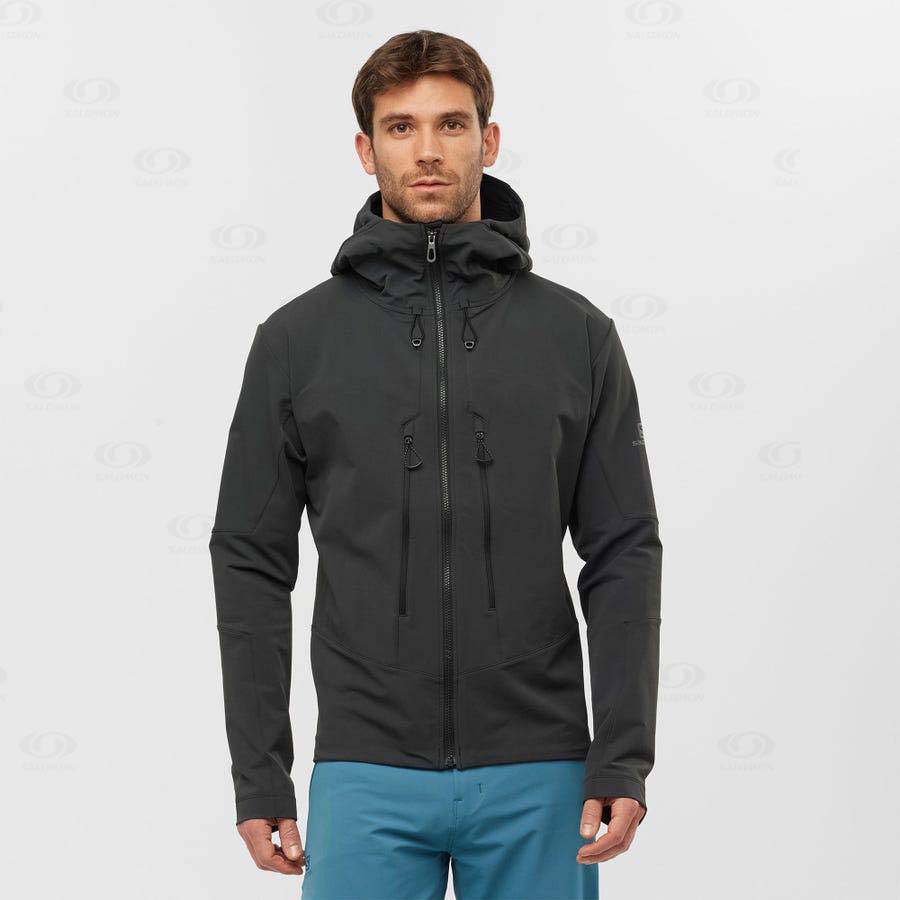 Pánské Softshellová Bunda Salomon Bundy OUTPEAK SOFTSHELL Černé | CZ-O1726