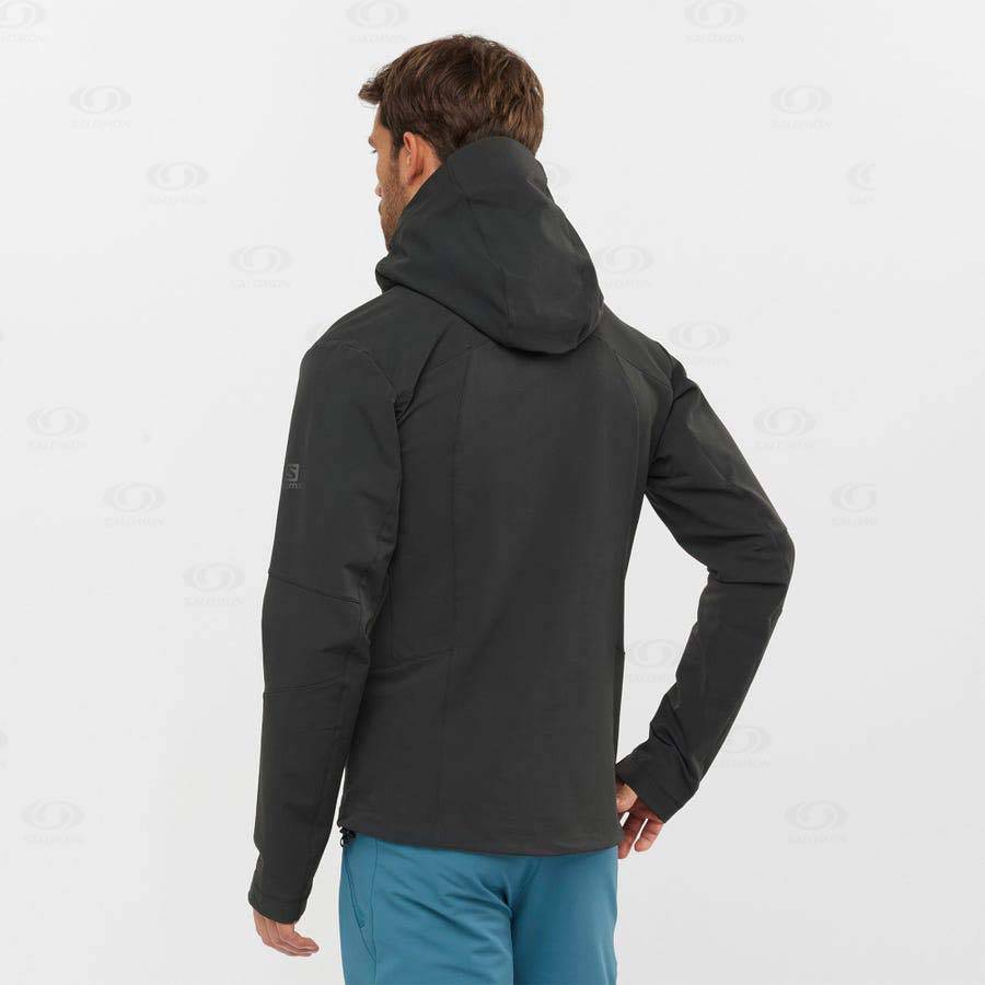 Pánské Softshellová Bunda Salomon Bundy OUTPEAK SOFTSHELL Černé | CZ-O1726