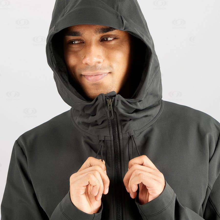 Pánské Softshellová Bunda Salomon Bundy OUTPEAK SOFTSHELL Černé | CZ-O1726