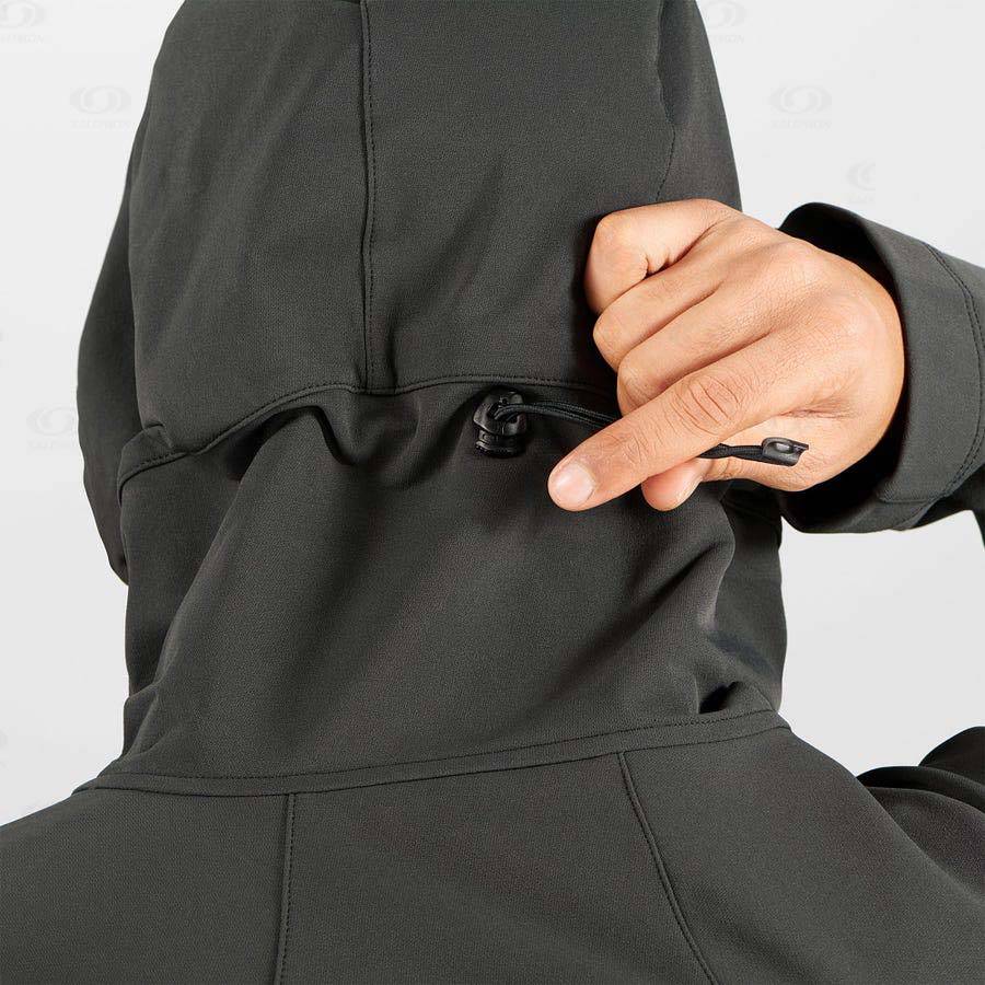 Pánské Softshellová Bunda Salomon Bundy OUTPEAK SOFTSHELL Černé | CZ-O1726