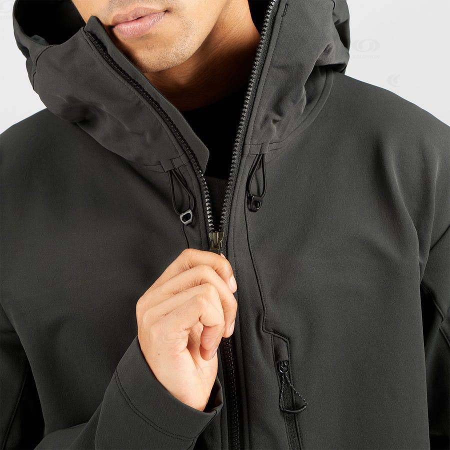 Pánské Softshellová Bunda Salomon Bundy OUTPEAK SOFTSHELL Černé | CZ-O1726