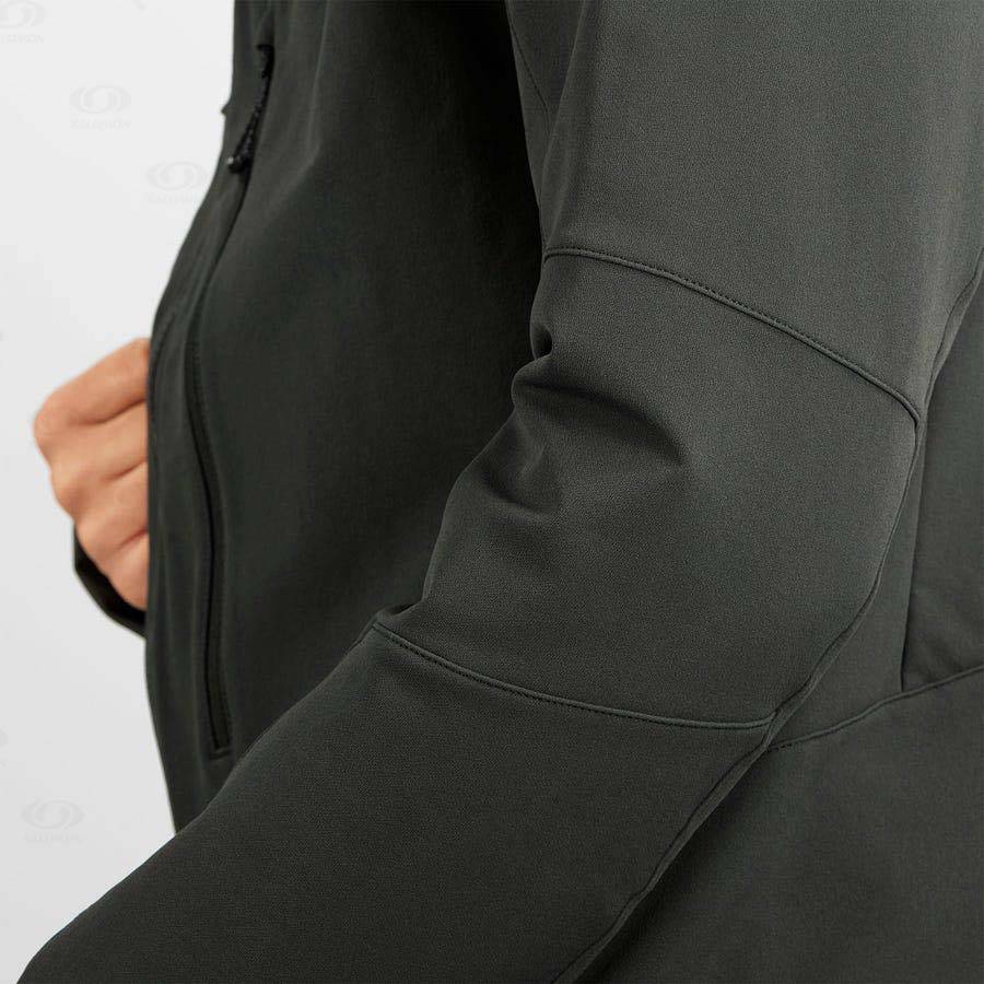 Pánské Softshellová Bunda Salomon Bundy OUTPEAK SOFTSHELL Černé | CZ-O1726