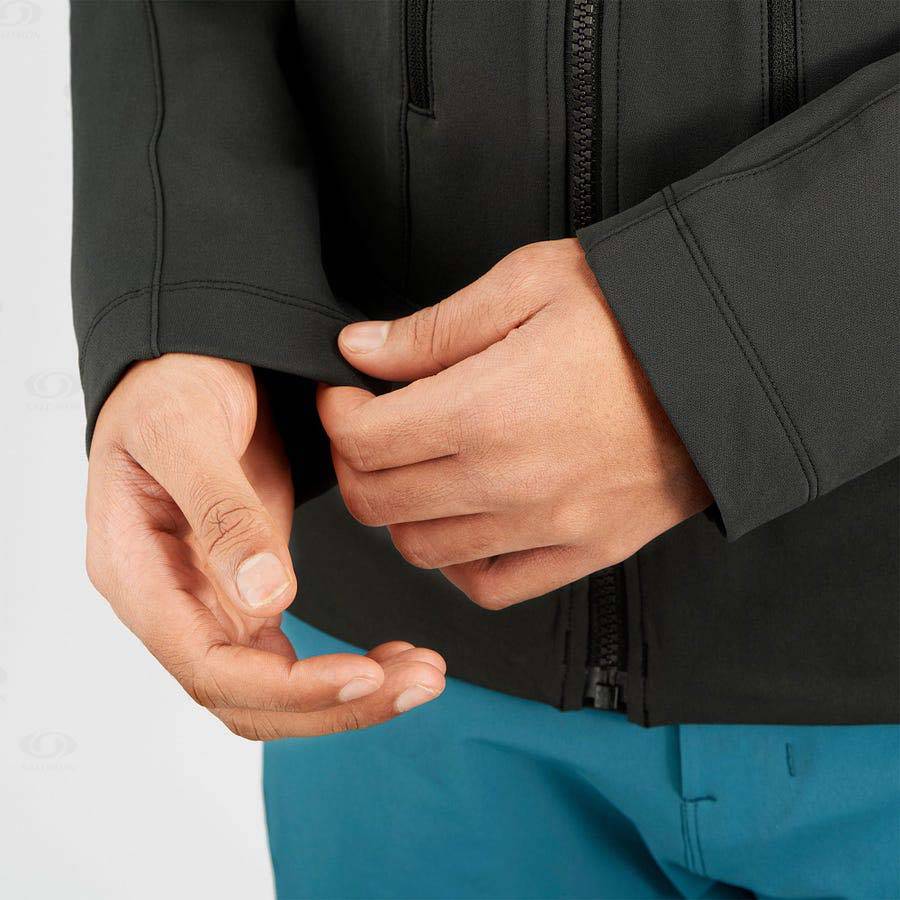 Pánské Softshellová Bunda Salomon Bundy OUTPEAK SOFTSHELL Černé | CZ-O1726