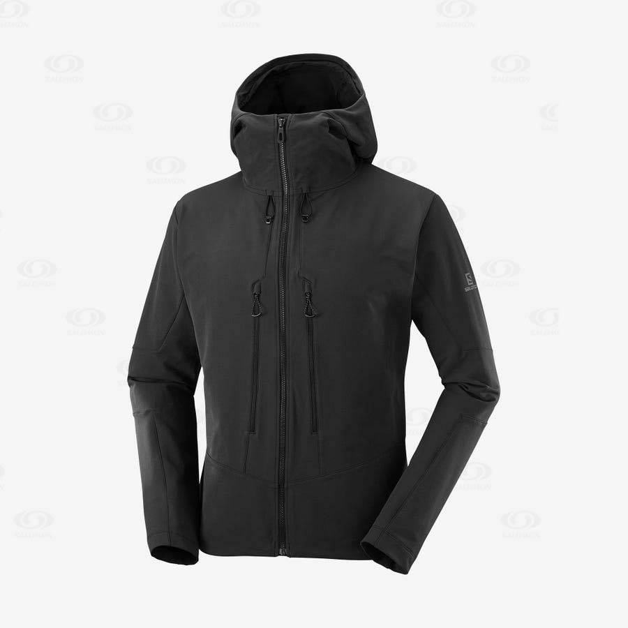 Pánské Softshellová Bunda Salomon Bundy OUTPEAK SOFTSHELL Černé | CZ-O1726