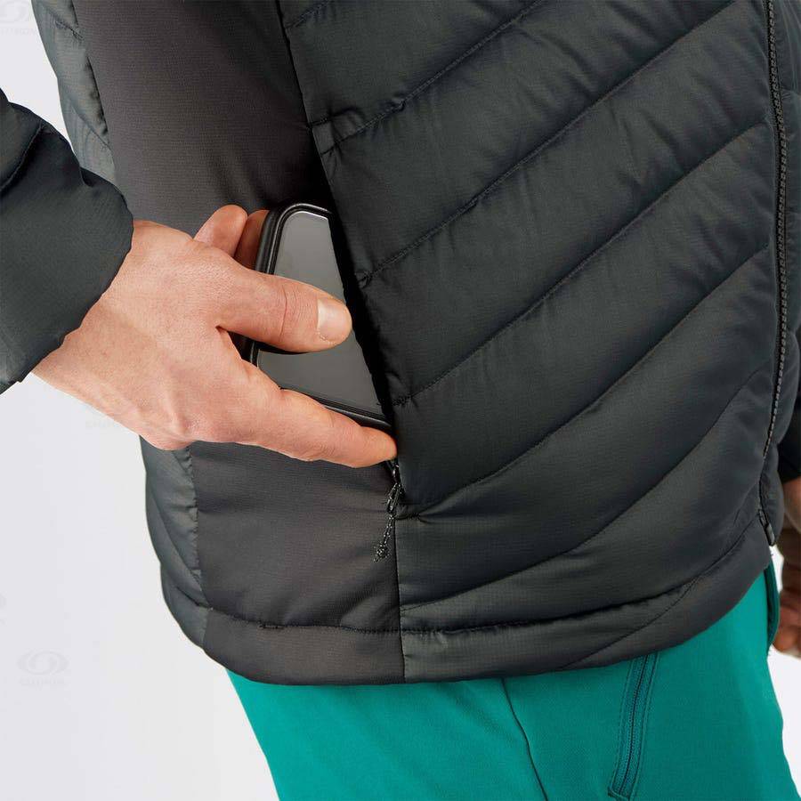 Pánské Softshellová Bunda Salomon Bundy ESSENTIAL XWARM DOWN Černé | CZ-O1922