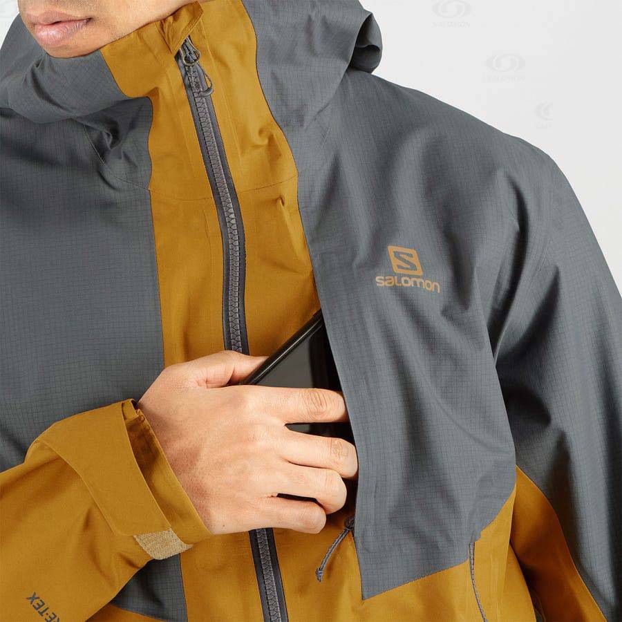 Pánské Softshellová Bunda Salomon Bundy OUTLINE GORE-TEX HYBRID Šedé | CZ-O1973
