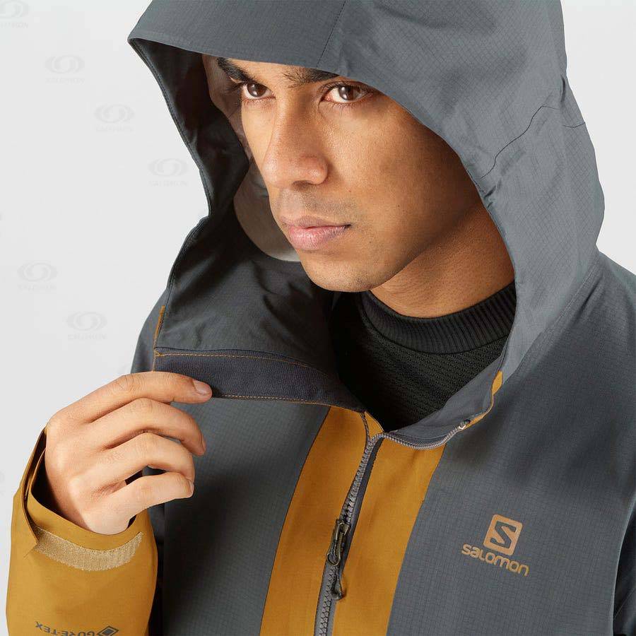 Pánské Softshellová Bunda Salomon Bundy OUTLINE GORE-TEX HYBRID Šedé | CZ-O1973